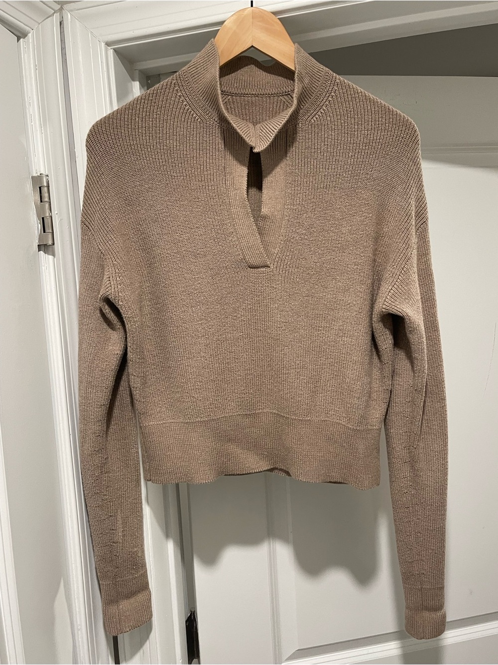 Lululemon Collared Merino Wool-Blend Sweater Heathered Beech Wood Size XS - Picture 5 of 12